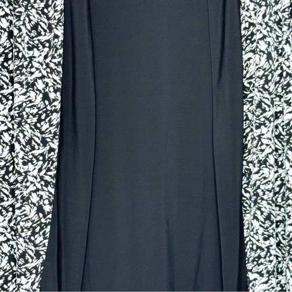 Bleeker & McDougal 1X Shirt Top Black Abstract Short Sleeve Scoop Neck Stretch - Picture 2 of 5
